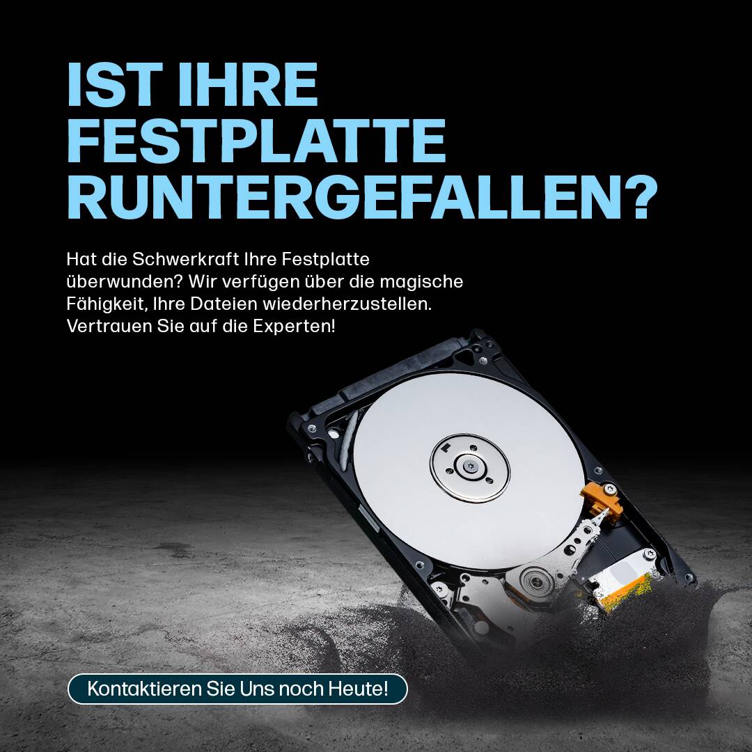 Datenrettung — Festplatte nach Sturz oder Defekt